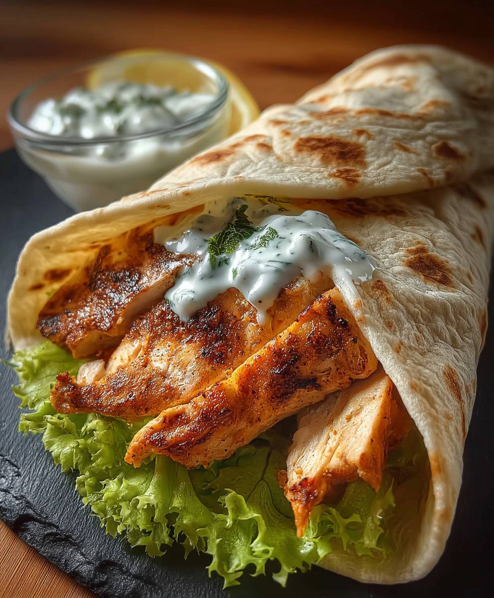 Hähnchen Wraps Knoblauchsauce