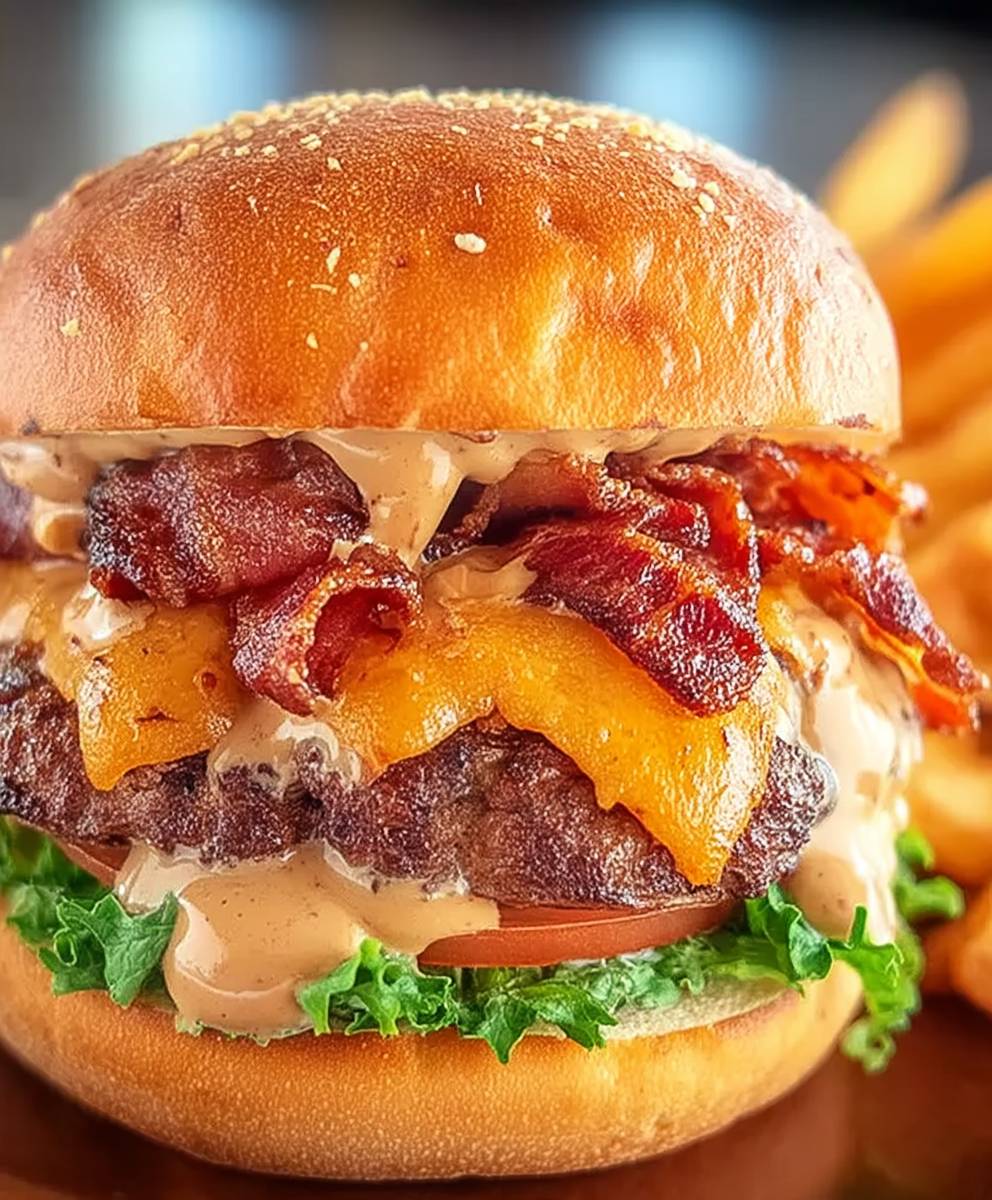 Erdnussbutter Bacon Rindfleisch Burger