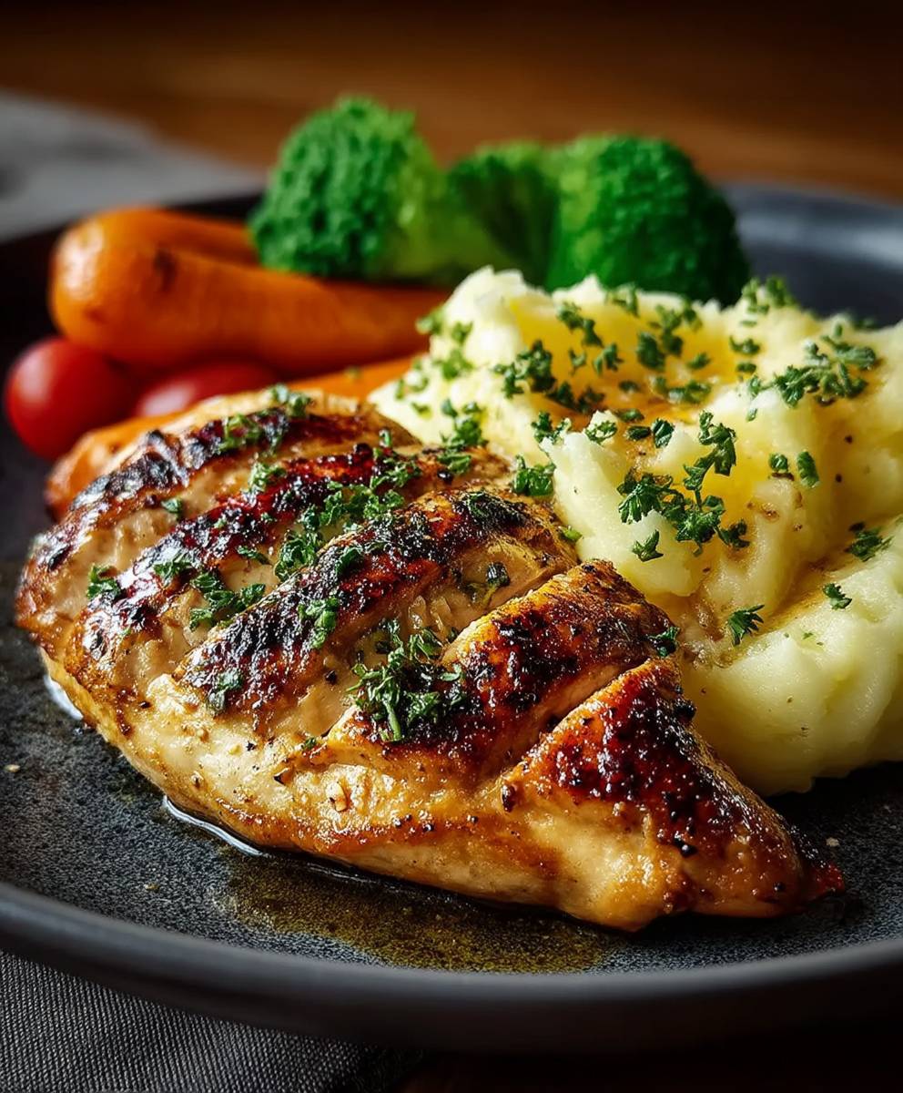 Gegrillte Hähnchenbrust Kartoffelpüree