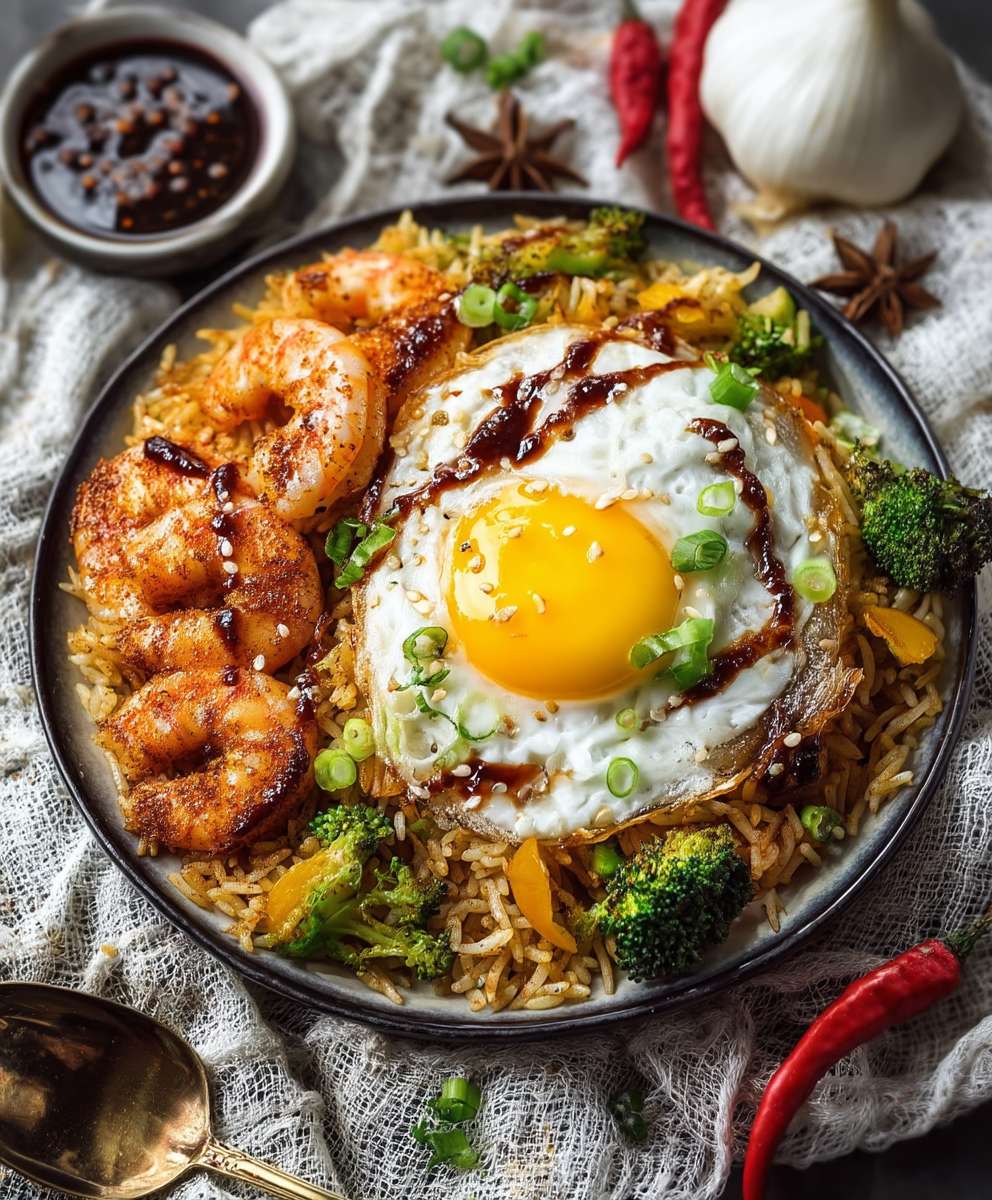 Nasi Goreng Garnelen Spiegelei