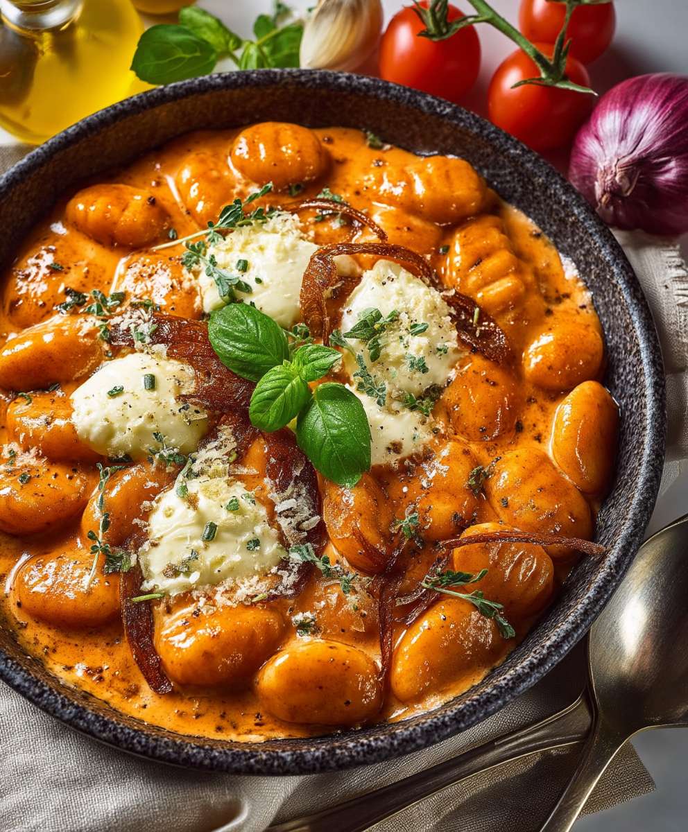 Gnocchi Pfanne Tomate Mozzarella