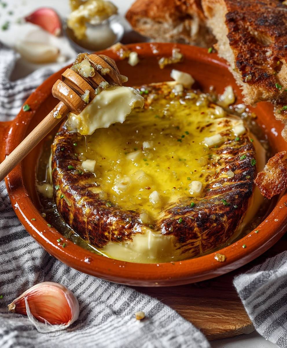 Ofen Camembert Knoblauch Honig