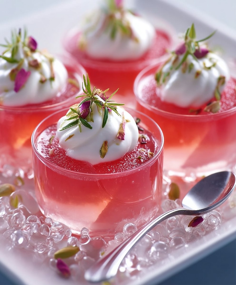 Rhabarbergelee mit Rosensahne