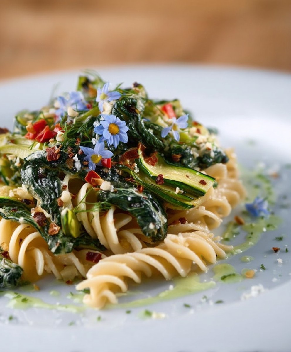 Pasta mit Kohldistel Zucchini