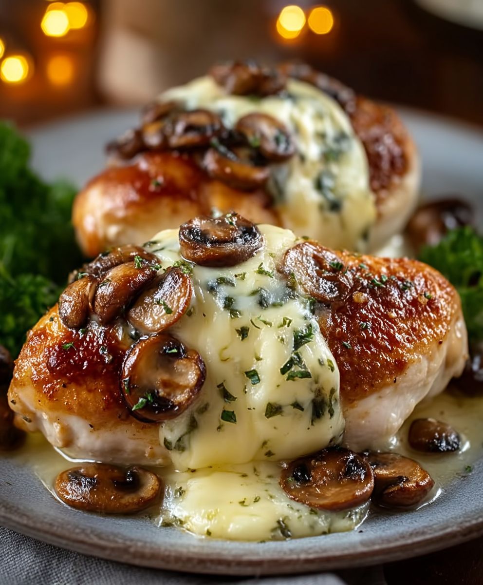 Gefülltes Hähnchen mit Pilzfüllung