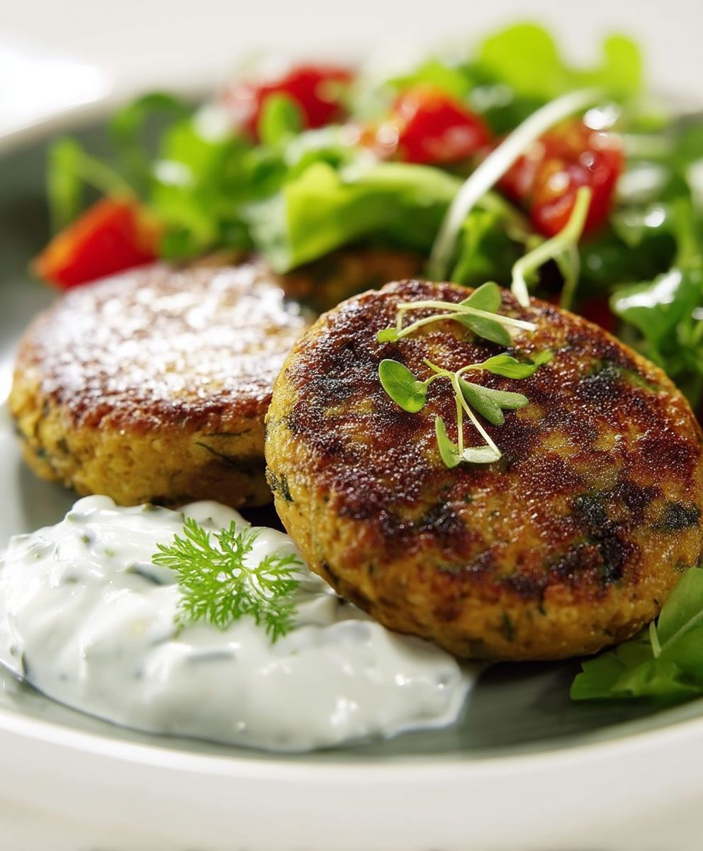 Linsenbratlinge mit Joghurt