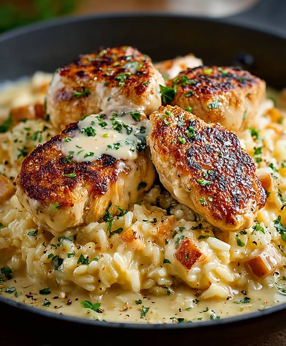 Parmesan Hähnchen Reis Pfanne