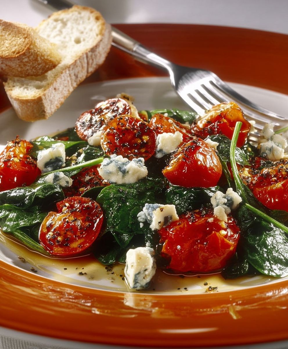 Spinatsalat Tomaten Gorgonzola