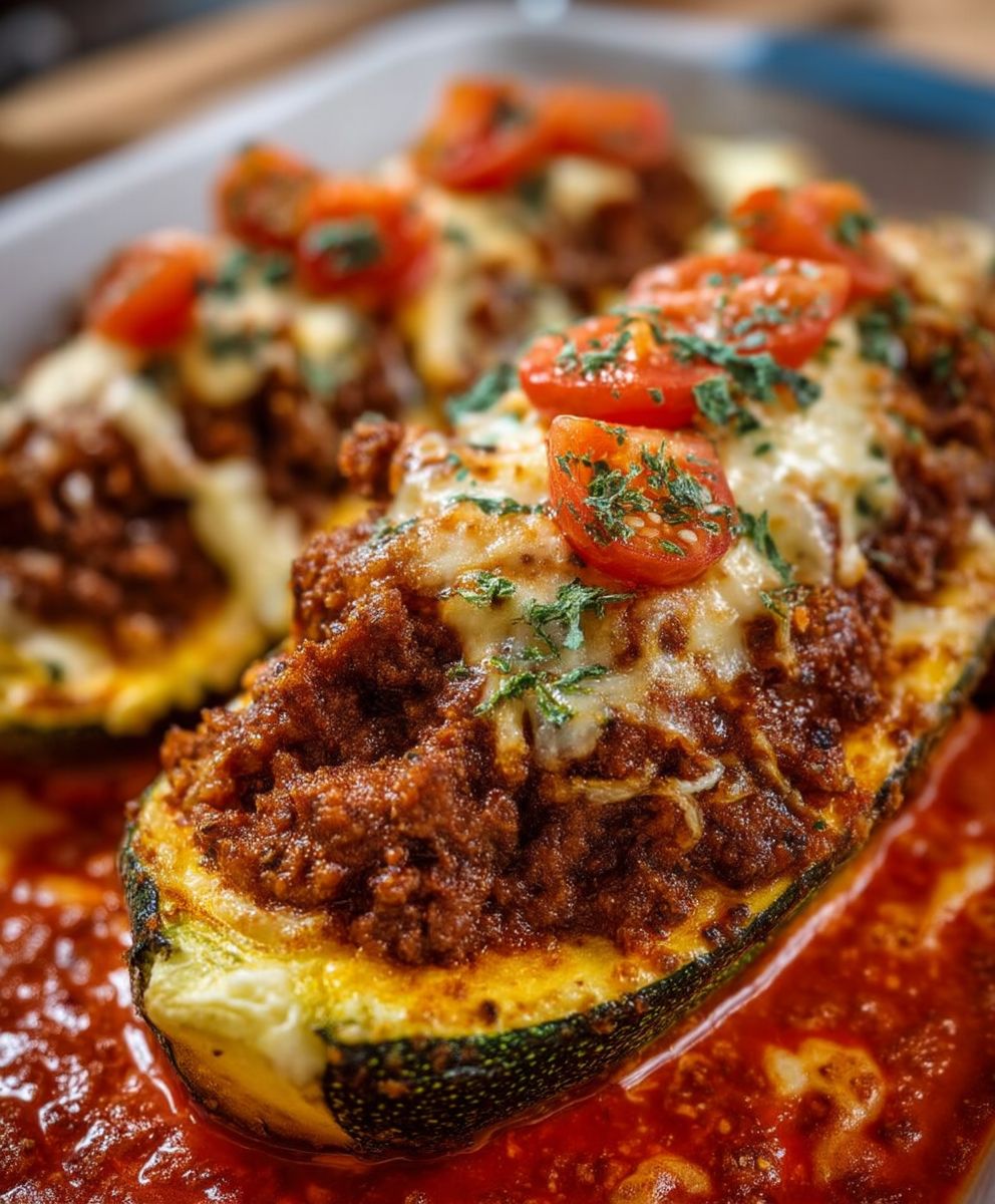 Gefüllte Zucchini mit Hackfleisch