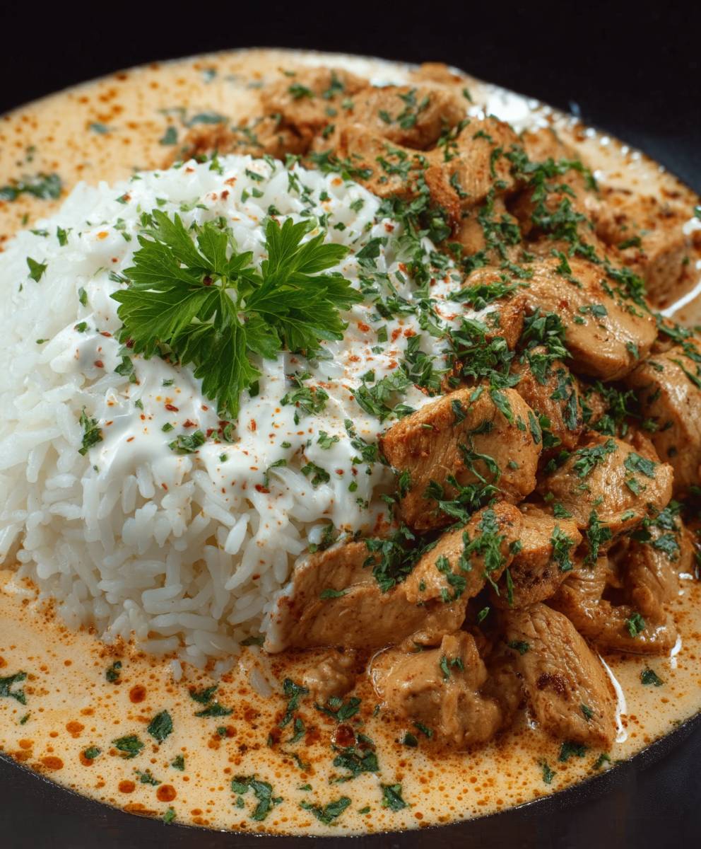 Gyros Schmandsoße mit Reis