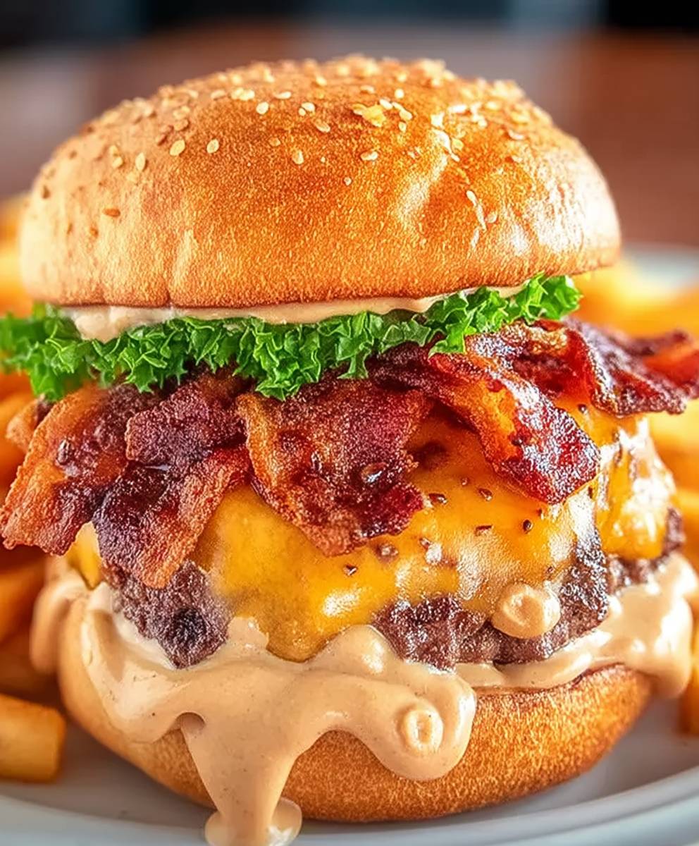 Erdnussbutter Bacon Rindfleisch Burger