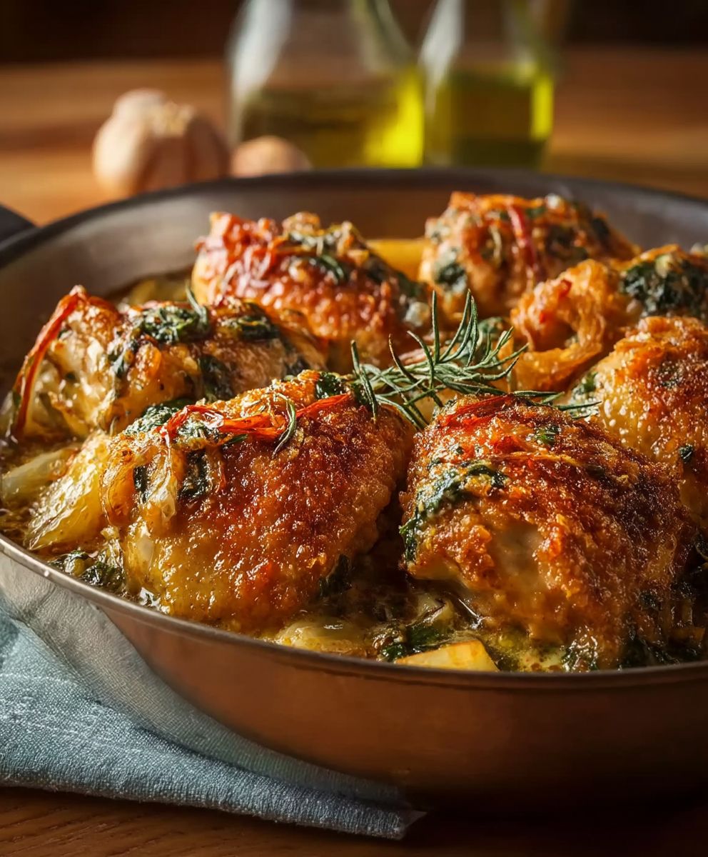 Ligurische Hähnchenpfanne