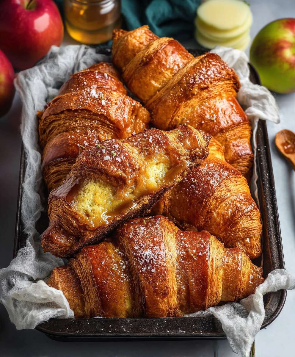 Apfel Croissants Karamell Ofen