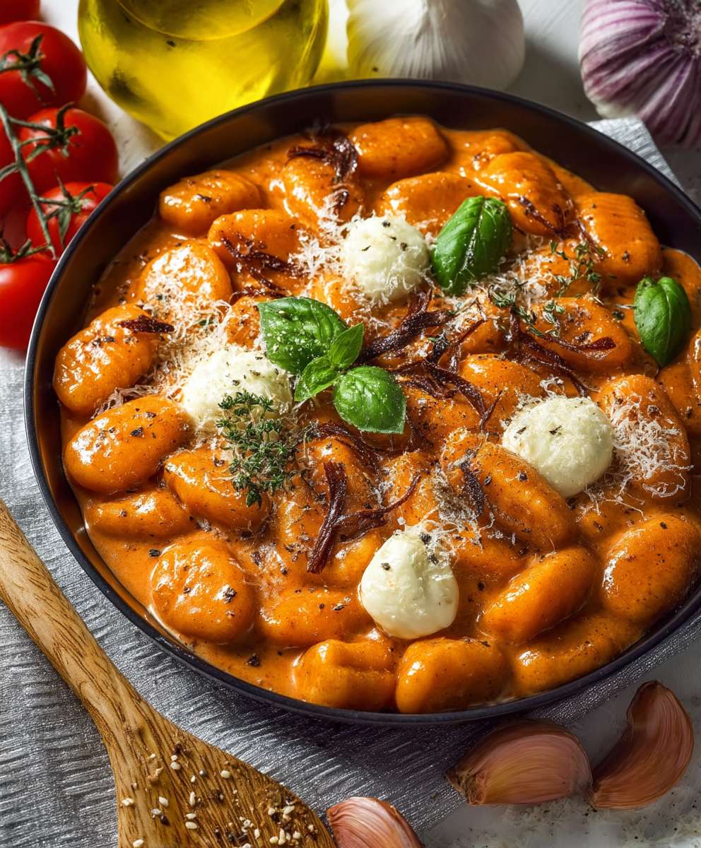 Gnocchi Pfanne Tomate Mozzarella