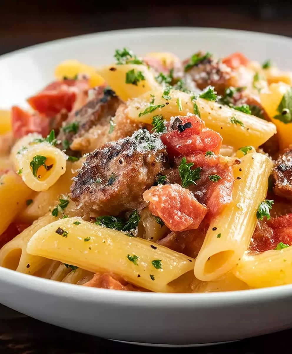 Würzige Wurst Pasta