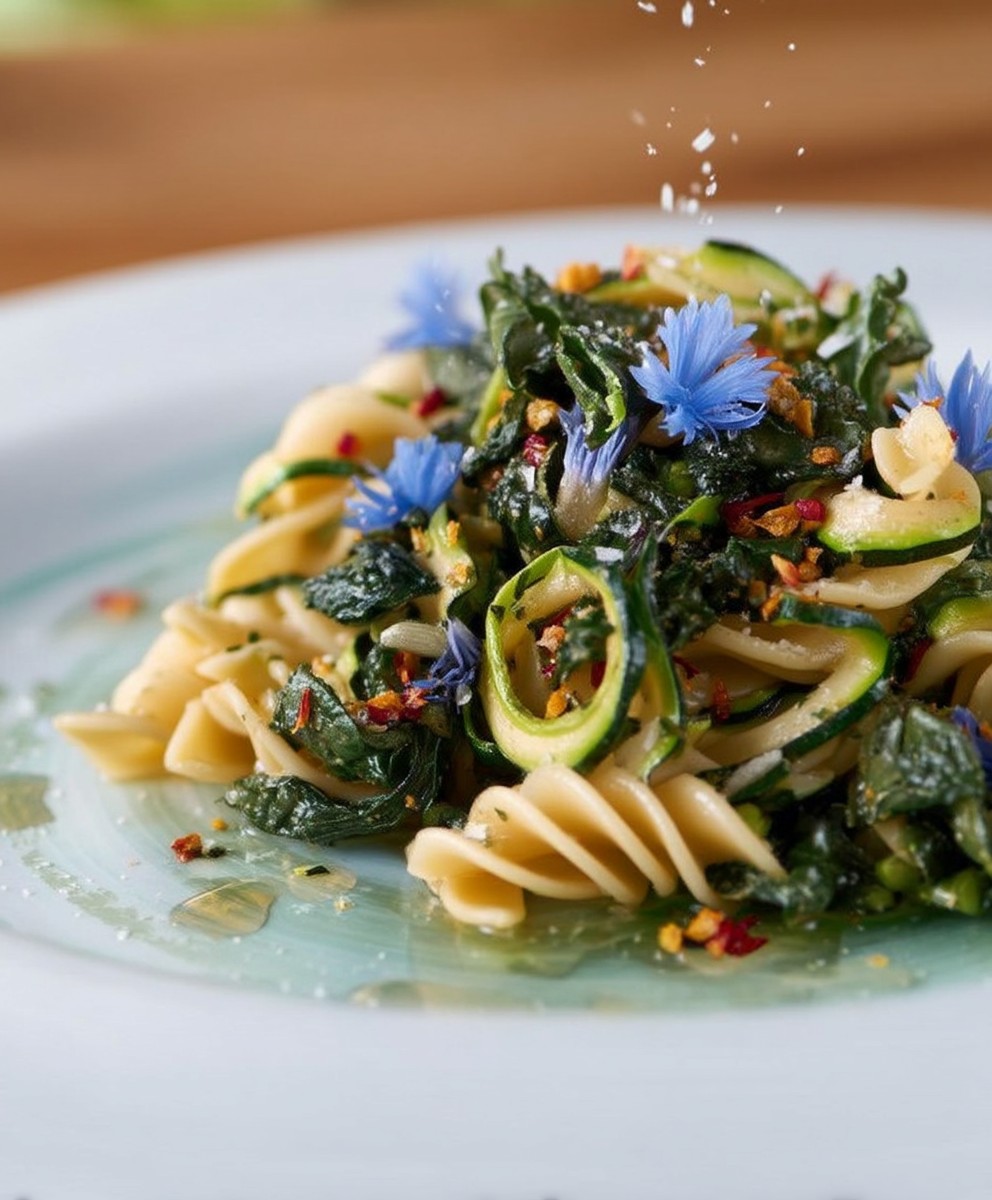 Pasta mit Kohldistel Zucchini