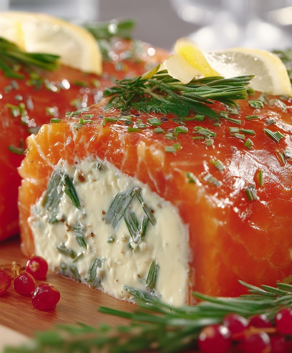 Räucherlachs Terrine Kräuterfrischkäse