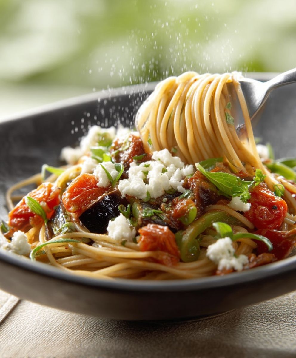 Auberginen Spaghetti