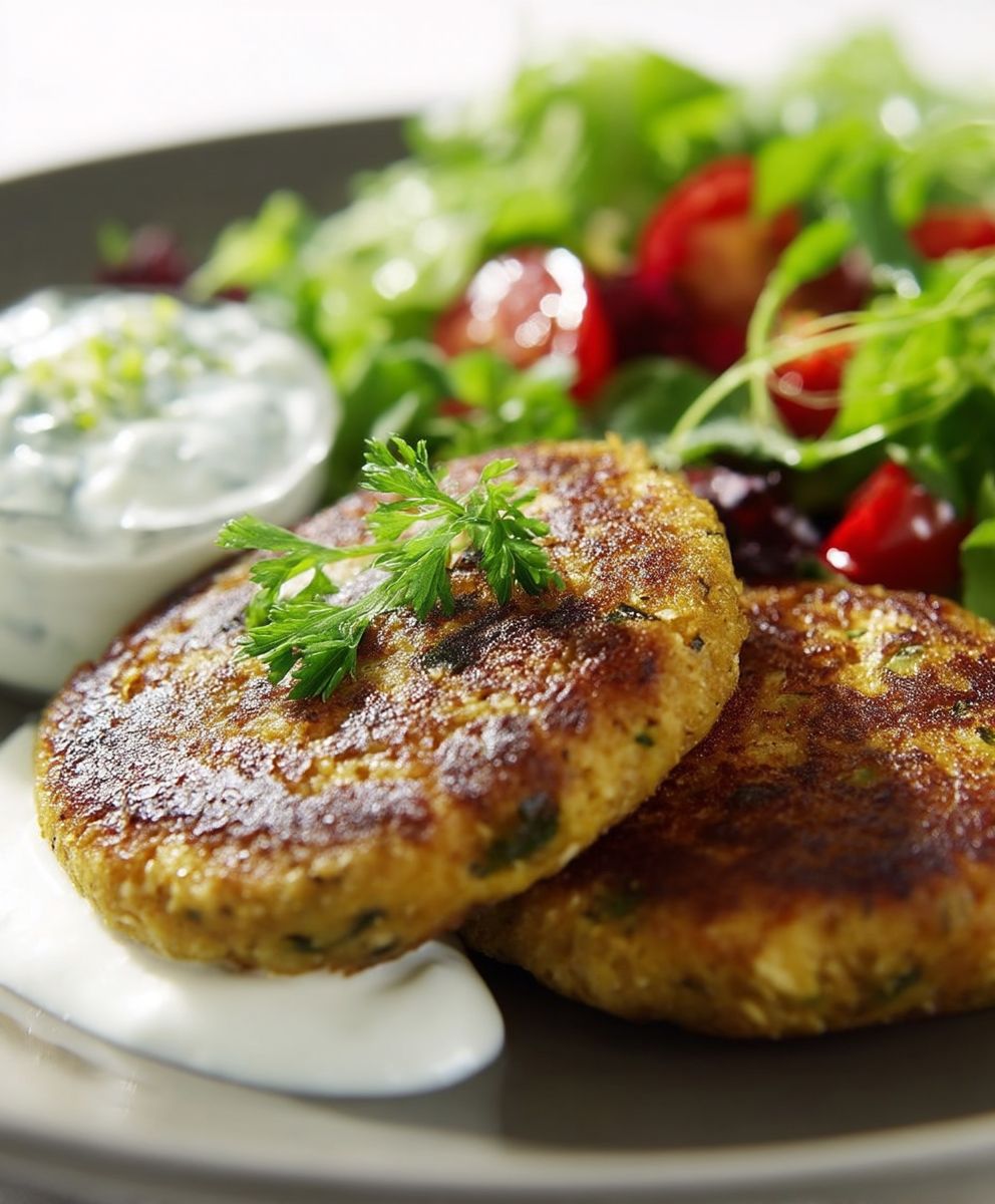 Linsenbratlinge mit Joghurt