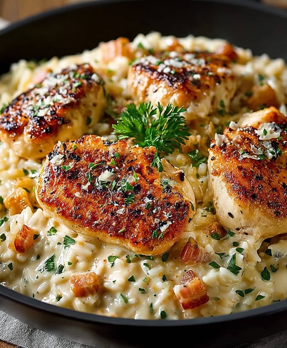 Parmesan Hähnchen Reis Pfanne