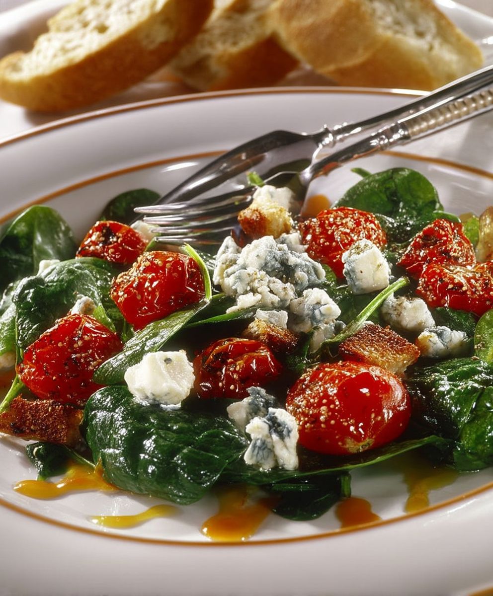 Spinatsalat Tomaten Gorgonzola