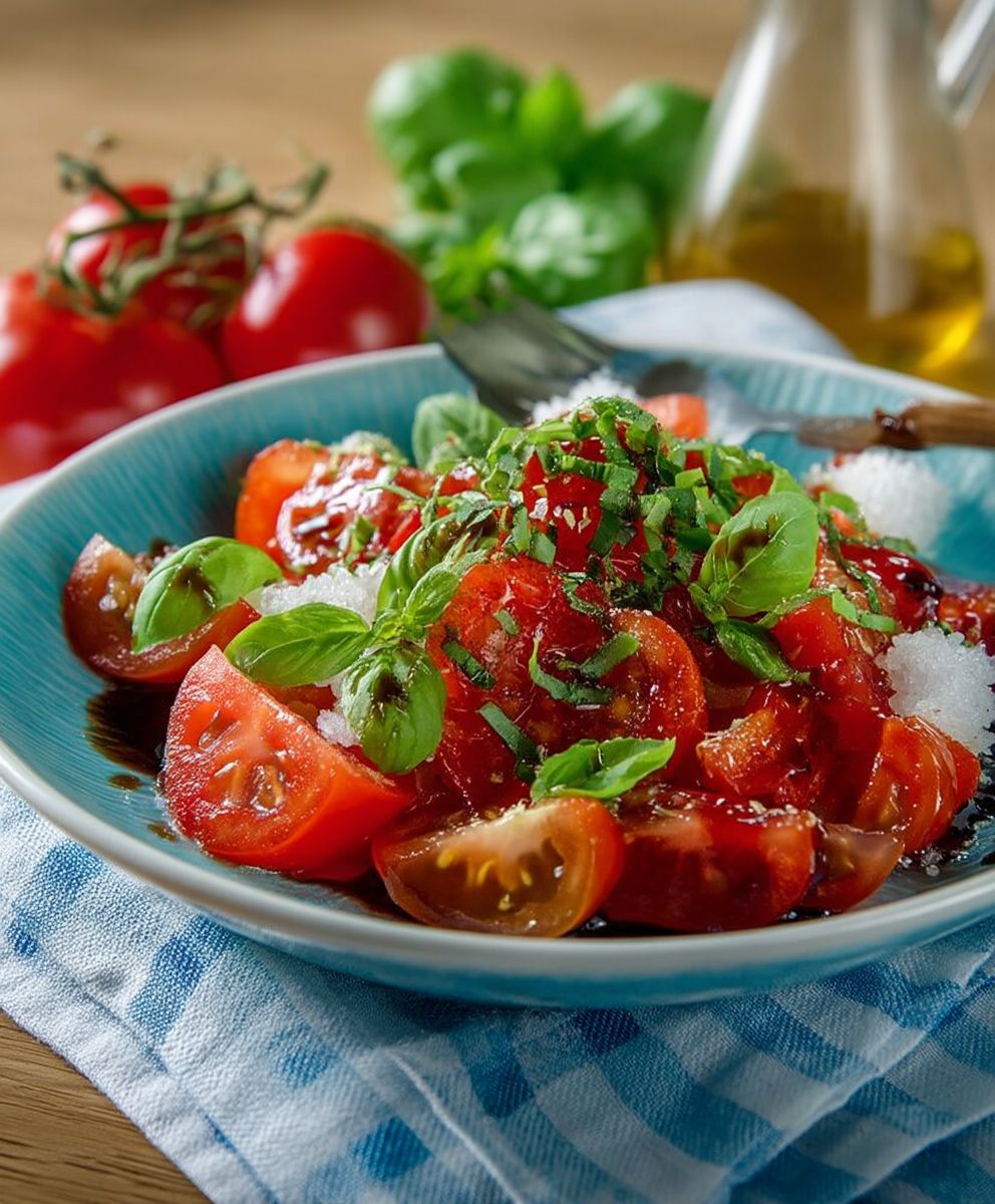 Tomatensalat Balsamico Dressing einfach