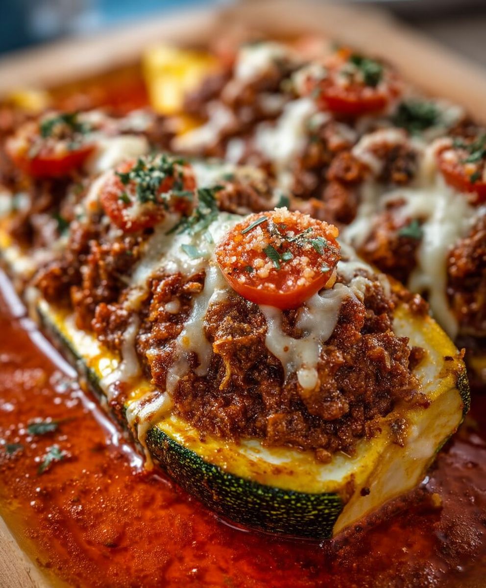Gefüllte Zucchini mit Hackfleisch