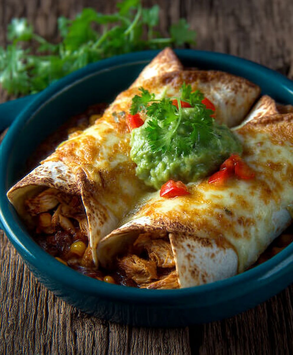 Geflügel Burritos mit Guacamole