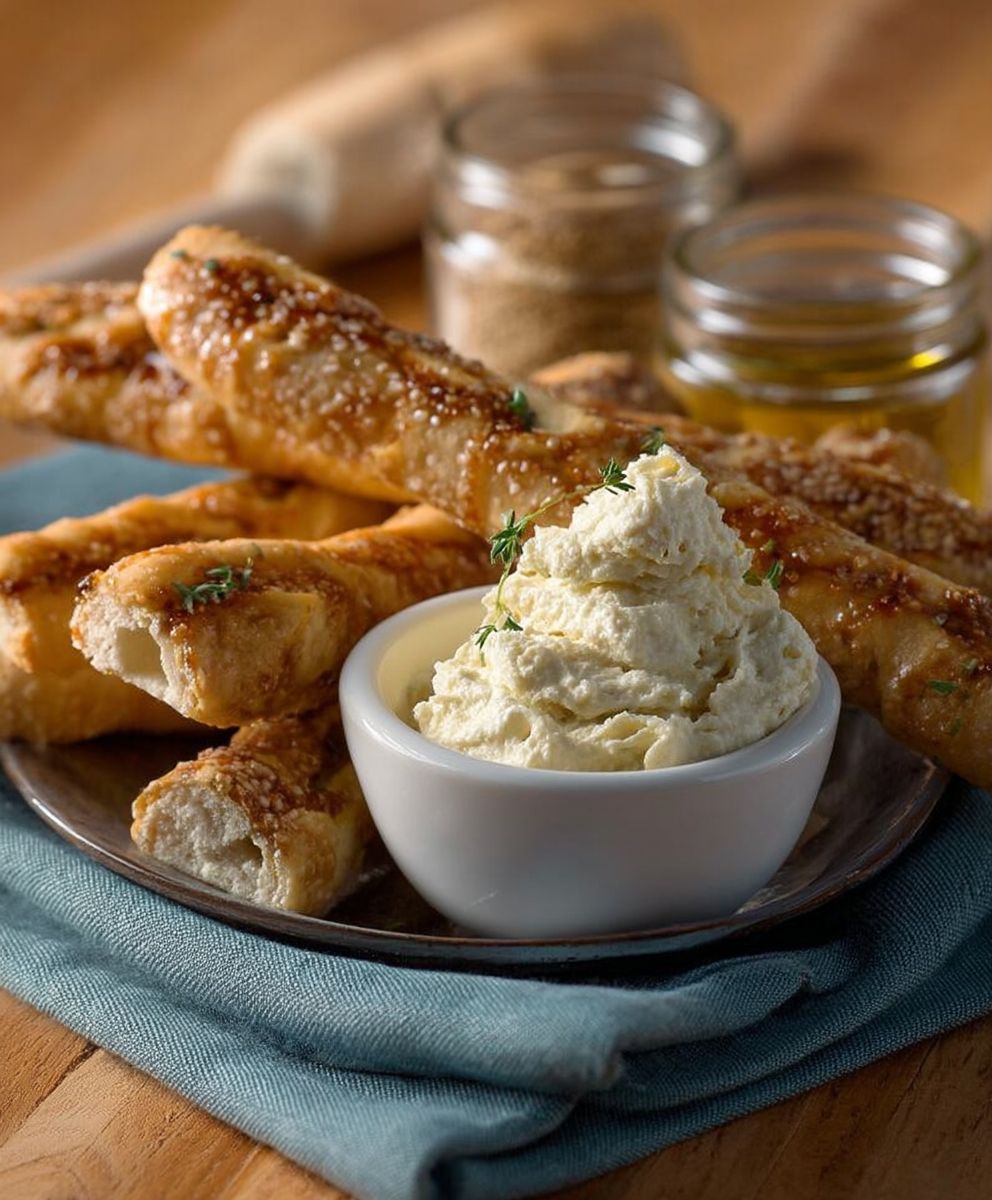 Brotstangen Honig Senf Dip