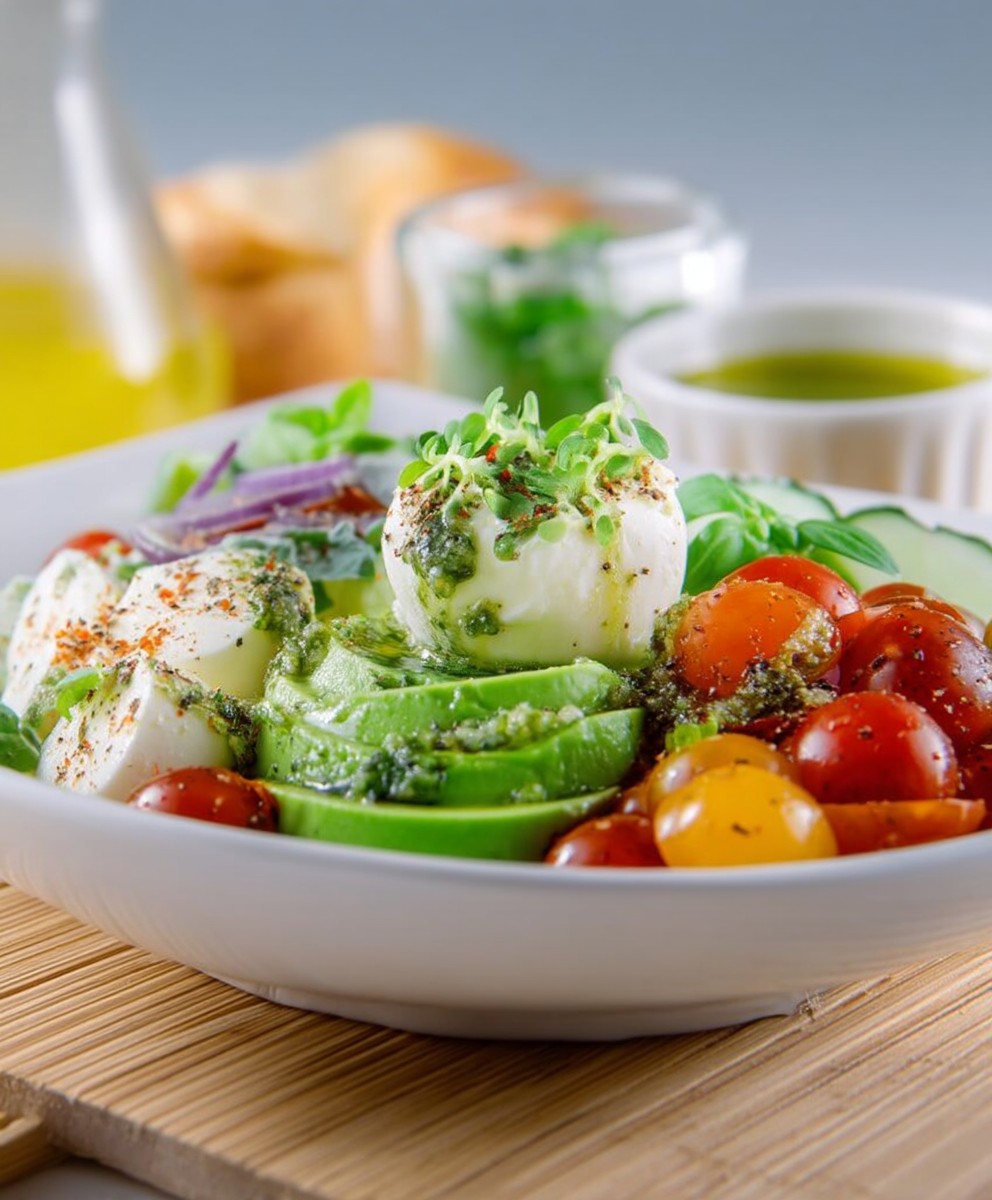Avocado Salat Mozzarella Pesto