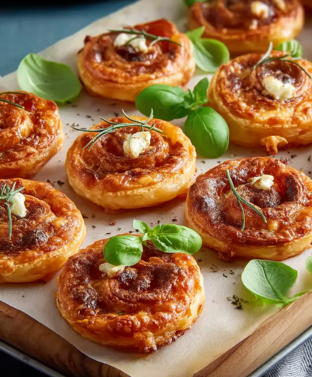Blätterteig Pizzaschnecken