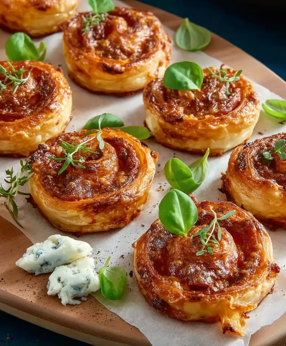 Blätterteig Pizzaschnecken